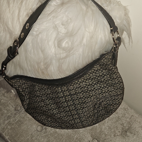Coach Handbags - Coach Black and Gray Shoulder Bag